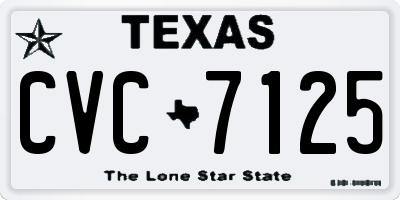 TX license plate CVC7125