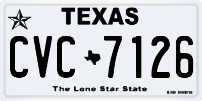 TX license plate CVC7126