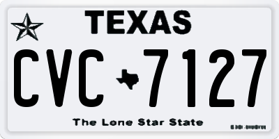 TX license plate CVC7127