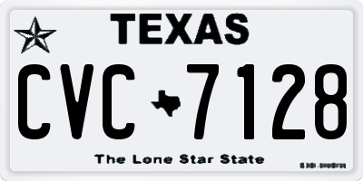 TX license plate CVC7128