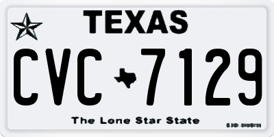 TX license plate CVC7129