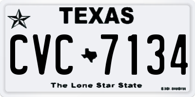 TX license plate CVC7134