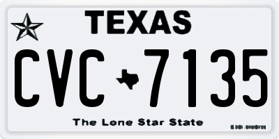 TX license plate CVC7135