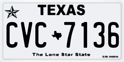 TX license plate CVC7136