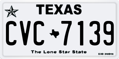 TX license plate CVC7139