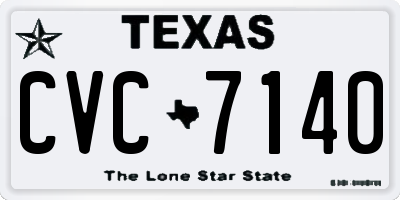 TX license plate CVC7140