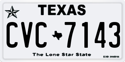 TX license plate CVC7143