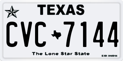 TX license plate CVC7144