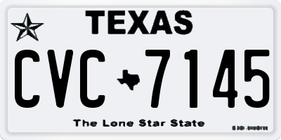 TX license plate CVC7145