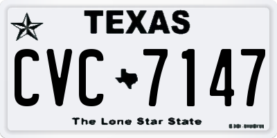 TX license plate CVC7147