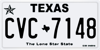TX license plate CVC7148