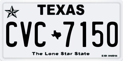 TX license plate CVC7150