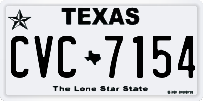 TX license plate CVC7154