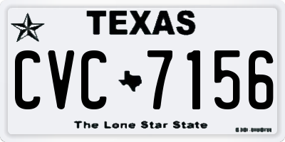 TX license plate CVC7156