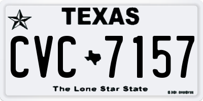 TX license plate CVC7157