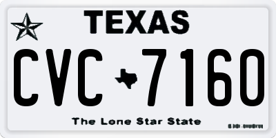 TX license plate CVC7160