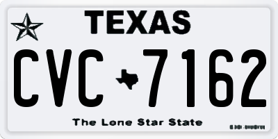 TX license plate CVC7162