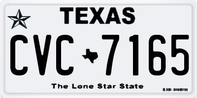 TX license plate CVC7165
