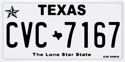TX license plate CVC7167