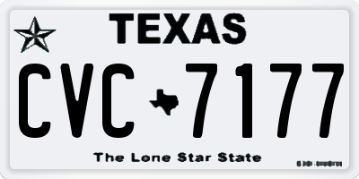 TX license plate CVC7177