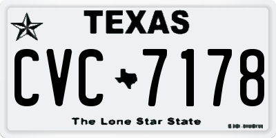 TX license plate CVC7178