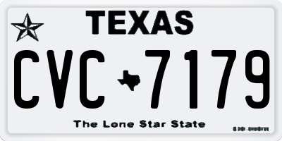 TX license plate CVC7179