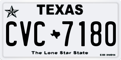 TX license plate CVC7180