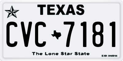 TX license plate CVC7181