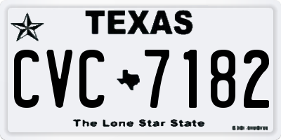TX license plate CVC7182