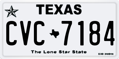 TX license plate CVC7184
