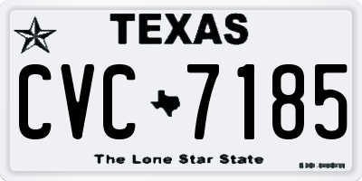 TX license plate CVC7185