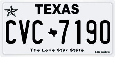 TX license plate CVC7190