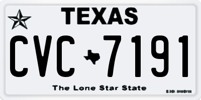 TX license plate CVC7191