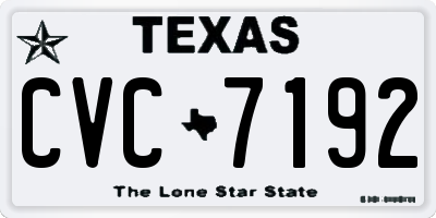 TX license plate CVC7192