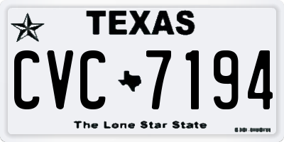 TX license plate CVC7194
