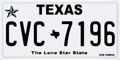 TX license plate CVC7196