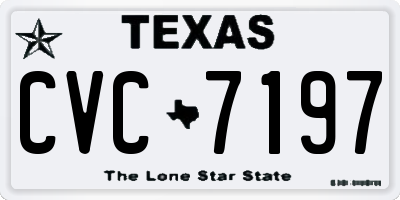 TX license plate CVC7197
