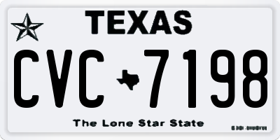 TX license plate CVC7198