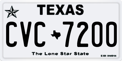 TX license plate CVC7200