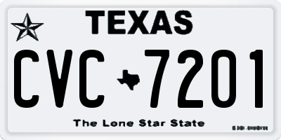 TX license plate CVC7201