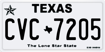 TX license plate CVC7205