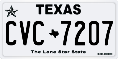 TX license plate CVC7207