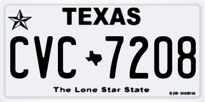 TX license plate CVC7208