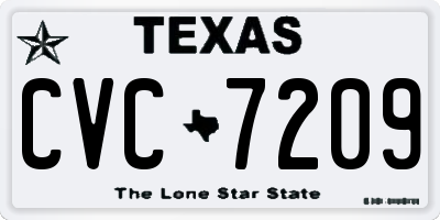 TX license plate CVC7209