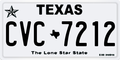 TX license plate CVC7212