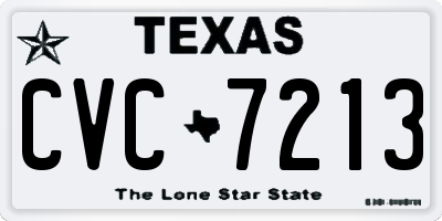 TX license plate CVC7213