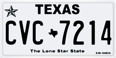 TX license plate CVC7214
