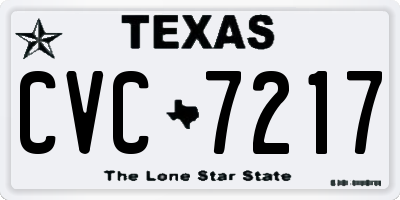 TX license plate CVC7217