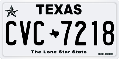 TX license plate CVC7218