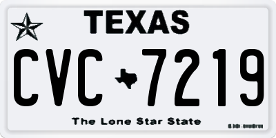 TX license plate CVC7219
